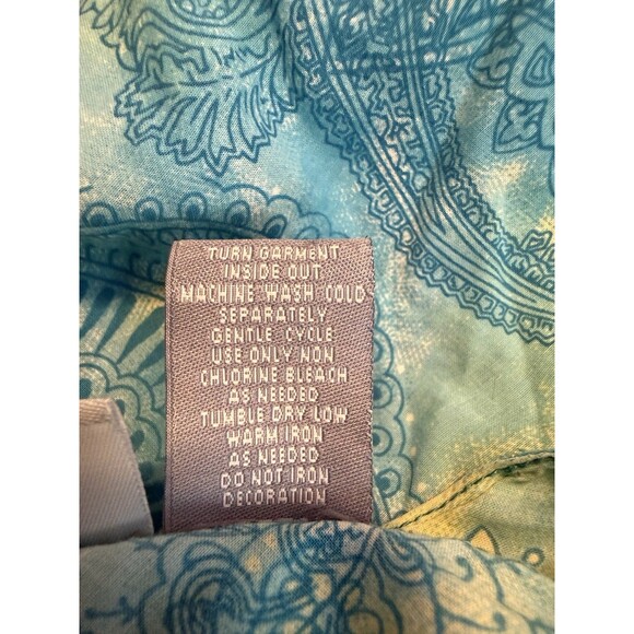 Liz & Me Top Size 1x Blue V Neck Beaded Collar READ - Picture 6 of 6